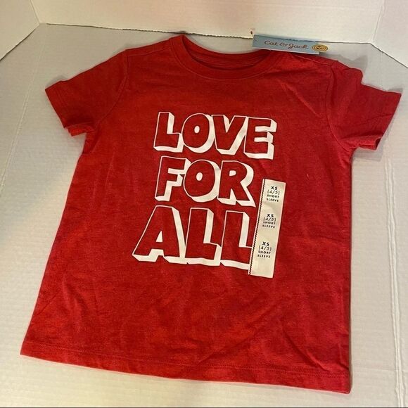 Cat & Jack Girls Short Sleeve Tshirt Love for All - Picture 1 of 3
